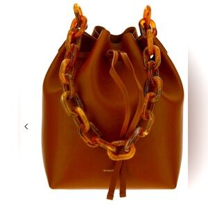 Mansur Gavriel Twist Mini Bucket Bag - Cognac Browm